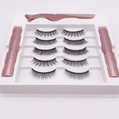 China Reusable magnetic 3d full eyelashes with eyeliner, sypu magnetic eyelashes and magnetic eyeliner kit for sale