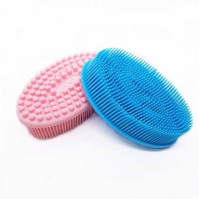 China All natural double sided silicone bath brush for men's shower, syuh silicone massage bath brush for sale