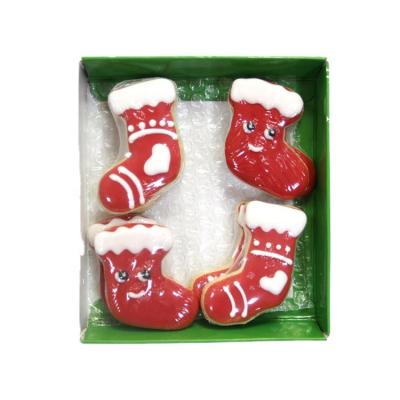 China Sustainable Customize Handmade Cookies Snacks Hand-Decorated Dog Treats Snacks Socks Shape for sale