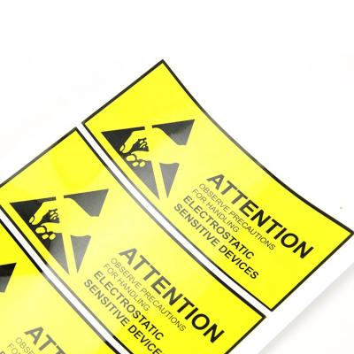 China Professional Caution Label Manufacturer Transparent Waterproof Warning Label for sale