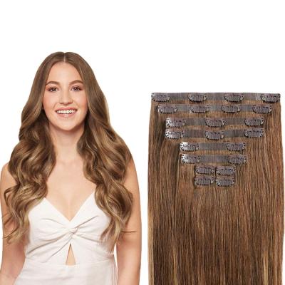 China One Doner Cuticle Aligned Dark Brown Hair Clip In Hair Extensions Irresistible I Clip In Extensions For Thin Hair for sale