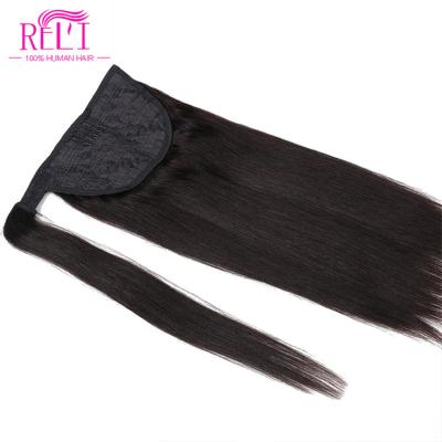 China ALL Blonde Wrap Around Ponytail Hair Extensions Remy Human Hair 16inch Clip In Hair Extensions Ponytail Dark Blonde Accented Me for sale