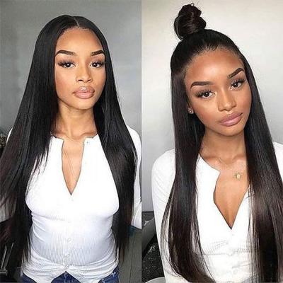 China Wholesale Natural Straight Brazilian Virgin Human Hair Straight Body Wig Ruili u Part Transparent Lace For Black Women for sale