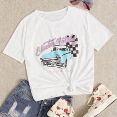 China Casual Wear Fashion Brand Sample Design Clearance Price Lady's T-Shirt for sale