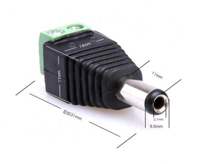 China audio & Dropshipping Factory 5.5*2.1mm BNC Connector Male DC Connector Video Power Jack And Plug Wire Screw Connector For CCTV Cameras System for sale