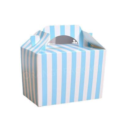 China Recyclable Custom Logo Printed Colorful Take Away Food Paper Box With Handle For Cake Packaging for sale