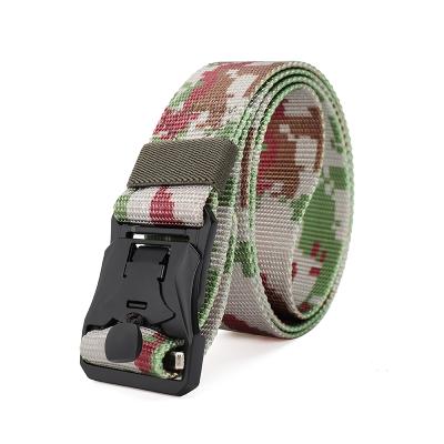 China Wholesale Tactical Nylon Buckle Magnetic Belt Casual Soft Tactical Elastic Woven Web Belt For Men for sale