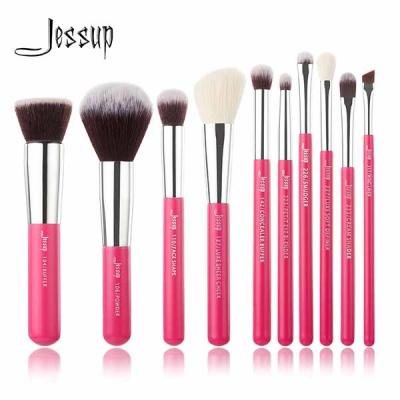 China Rose Carmine Natural Makeup Brushes Set zu verkaufen