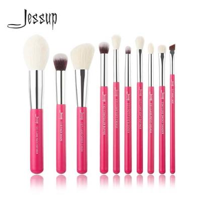 China Make-upbürsten-Satz Rose Carmine Vegan Makeup Brushes Jessup 10pcs natürlicher zu verkaufen