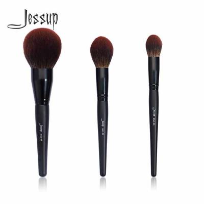 Chine Poignée non irritante en bois de bouleau de la brosse de lecture de maquillage de visage de miroitement noir T274 à vendre