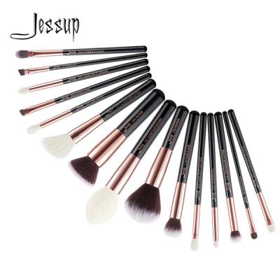 Cina Marca essenziale Hong Kong T160 di bellezza degli strumenti di trucco del set di pennelli di trucco di Multitask dell'oro del nero/Rosa di Jessup 15pcs in vendita