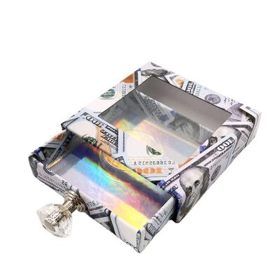 China Recyclable Wholesale Empty Bulk Paper Eyelash Packaging Box Silver for sale