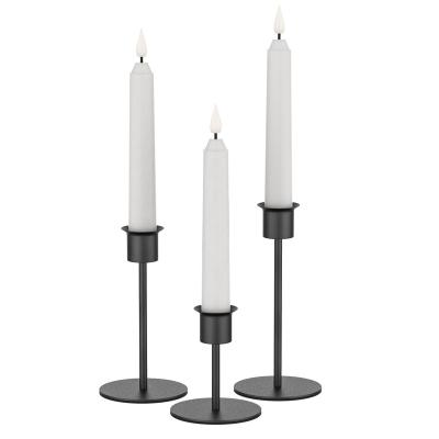 China Black Modern Minimalist Iron Interior Metal Decor Room Newest Design Novelty Candlestick Candle Holder Stand for sale