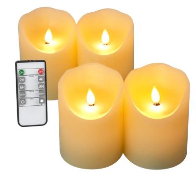 China Hot Selling 4 2 4 6 8 Hour Decorative Luxury Battery Operated Timer Flameless Set Led Pillar Candle Flameless Light for sale