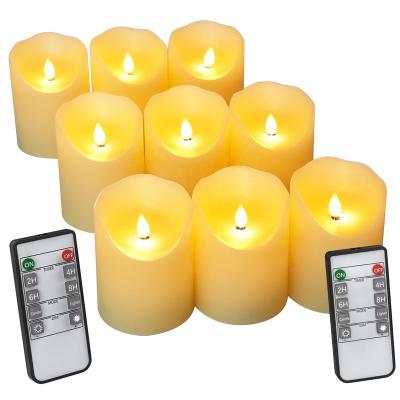 China Hot Selling Flameless Flameless 3d Dancing Timer Battery Operated Remote Flame Led Decorative Candles Light for sale