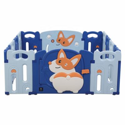 China Breathable Colorful Corgi Designs HDPE Plastic Dog Guardrail Puppy Playpen for sale