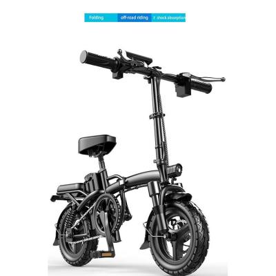 China Fat tire 48v 250w 12ah carbon steel frame14inch carbon steel electric bike mini motor high quality standard brushless easy folding for sale