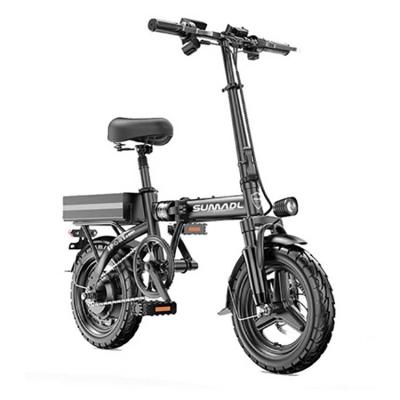 China Low power long lifespan quality standard carbon steel frame 48v 250w 29 ah 14 inch tire folding electric bike/bicycle with pedal for sale