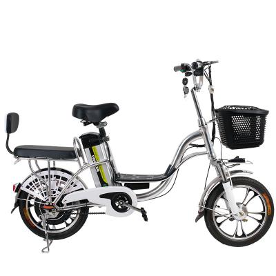 China Aluminum Alloy Adult Electric Bike 16 Inch Wheel 250W 48V 15AH Mobility Mountain Bike Double Seat E-Bike City Road Electromobile for sale