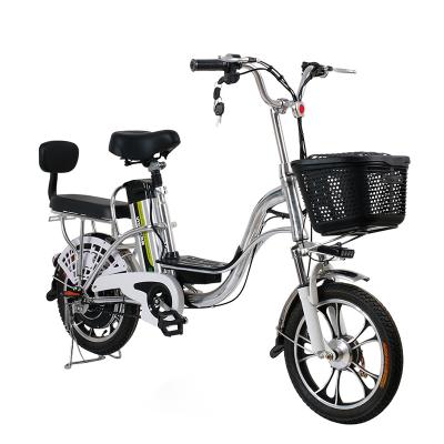 China Aluminum Alloy 16 Inch Wheel 250W 48V 15AH City Road Electromobile Mobility Mountain Bike Double Seat E-Bike for sale