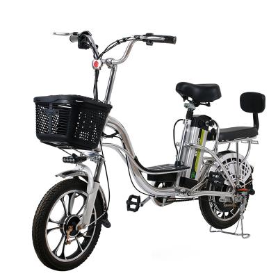 China Aluminum Alloy Adult Electric Bicycle 16 Inch Wheel 250W 48V 15AH Mobility Mountain Bike Double Seat E-Bike City Road for sale