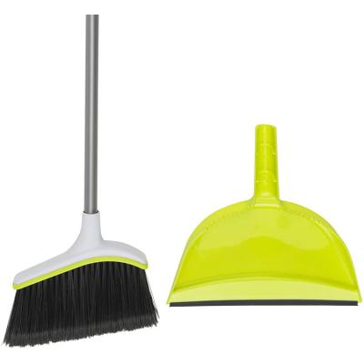 China New Style Household Broom Bevel Daily Cleaning Set, Silver/Green, Broom With Dustproof Pot for sale