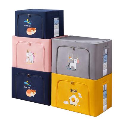 China Modern Factory Wholesale Steel Frame Oxford Cloth Clothes Stitch Foldable Storage Box Storage Bag Clothes Storage Box Large for sale