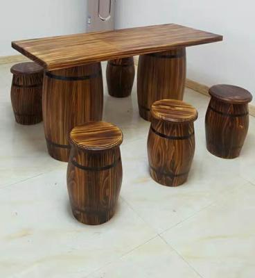 China Antique Solid Wood Coffee Barrel Table Bar Barrel Table Customized Size for sale