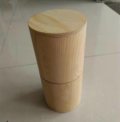 China Handmade different shape wooden gift packing box,wooden tube box,cylinder packing crate wood for sale