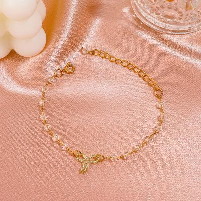 China Handmade Bowknot Crystal Bracelet New Fashion Romantic Lightweight Luxury Jewelry For Women for sale