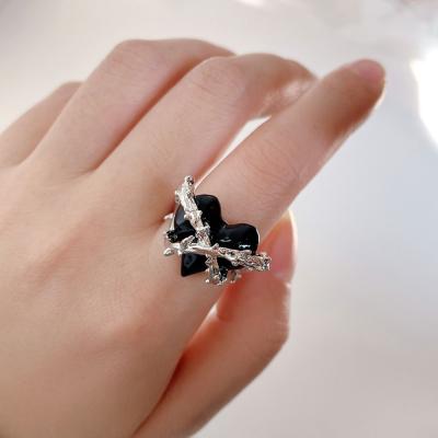 China Vintage Heart Rings For Hip Hop Women Girl Open Ring 2022 Vintage Korea Jewelry High Quality Silver Color Punk Harajuku Trendy for sale