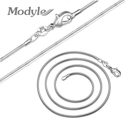 China 2021 New 1mm Fashion Silver Color Snake Chain Romantic Hot Necklace For Woman Man 14-38 Inch Wholesale for sale