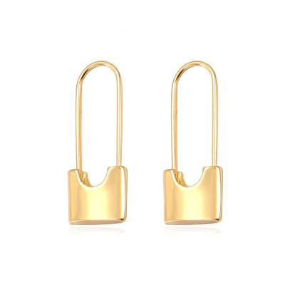 China FASHIONABLE Simple Metal Clip Earrings Geometric Pin Earrings For Women for sale