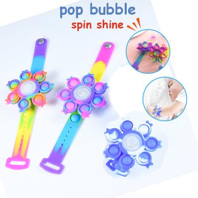 China Playing Popular 2022 Push Pop Bubble Bracelet Stir Toy Hand Finger Press Silicone Bracelet Toy Best Baby Gift Toys for sale