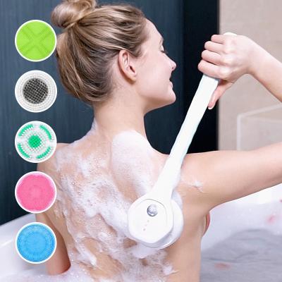 China Long Handle SPA Massage Scrubber Waterproof Exfoliation Body Scrub Kit 5 in 1 Electric Shower Brush for sale