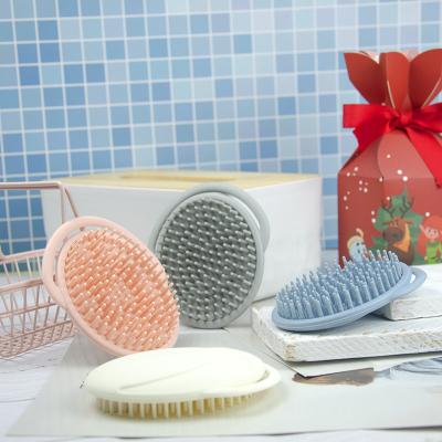 China Take A Bath Baby Bubble Bath Brush Pink Soft Silicone Pubescent Brush Viable Shampoo Brush for sale