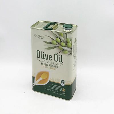 China Custom Metallic Food Tin Olive Oil Cooking Oil 3 Lt Tin for sale