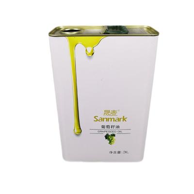 China 3L Food Square Sunflower Oil Tin Can With Spout Oil Olive Oil Tin Can for sale