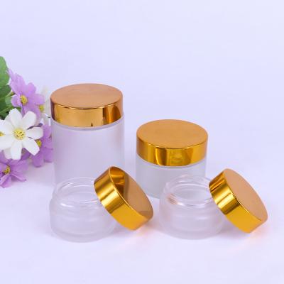 China New Cosmetics Arrive Frosted Glass Candle Jar With Lid Airtight Glass Jar Clear Glass Candle Jar for sale