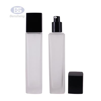 China wholesale clear bottle manufacturers square cosmetic bottle glass respecting lotion orders 100ml 40ml 120ml 5 for sale