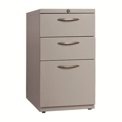 China Modern design 3 drawer metal pedestal file cabinet with four casters and interlock System for sale