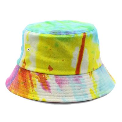 China Daily Use Custom Design 100% Cotton Canvas Tie Dye Bucket Hats Caps for sale