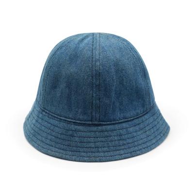 China Daily Use Denim Bucket Hat Custom Design Factory Price Navy Blue White Vintage Washed Denim Bucket Hats for sale