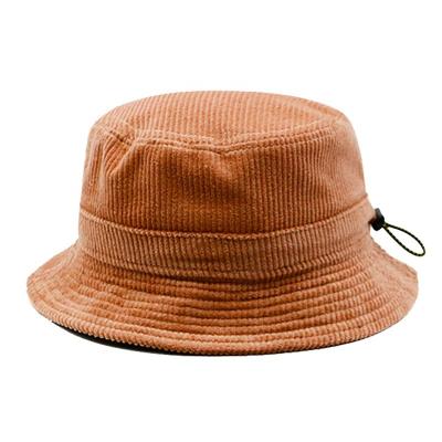 China Casual Custom Design High Quality Corduroy Bucket Hats Adjustable String Corduroy Bucket Hats for sale