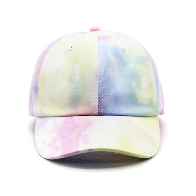 China COMMON 6 Panel Tie Dye Dad Caps 100% Cotton Twill Tie Dyed Unstructured Dad Hats for sale