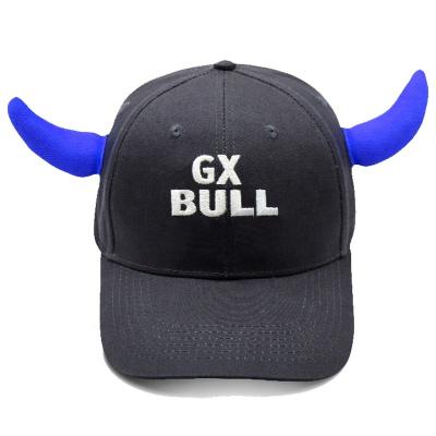 China Customization Design Fashion Style Embroidery JOINT Logo Sports Caps Two Horns Baseball Hats for Kids and Adult for sale