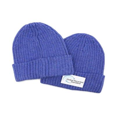 China COMMON Custom Design New Arrival Hat Plain RPET Gossip Knitting Hat Recycled Toque Beanie Hats Winter for sale