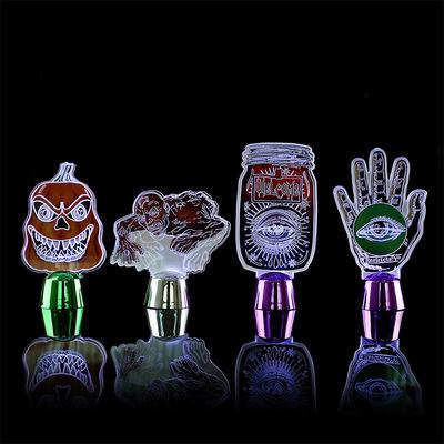 China Plastic+acrylic Halloween Decoration Night Light Pumpkin Desk Ornaments LED Horror Props Mall Bar Decoration Ornaments for sale