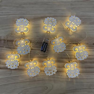 China Garden Muslim Eid al Adha Sheep Shape Strings Gurbang Breaking Fast Festival Atmosphere Decoration Led Lights for sale