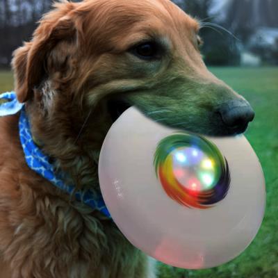 China Viable LED Throwing Luminous Plastic Flying Disc DiscsGame Toy For Kids And Adults Dog Outdoor for sale